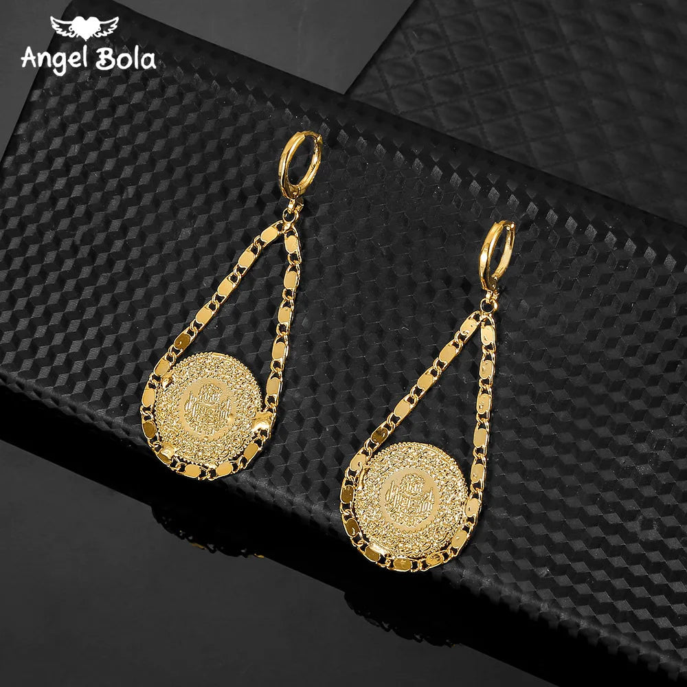 Length19CM/21CM Turkey Coin Bracelet for Women Gold Color Turks Simgesi Osmanli Turasi Muslim Islam Bangle Arab Allah Jewelry