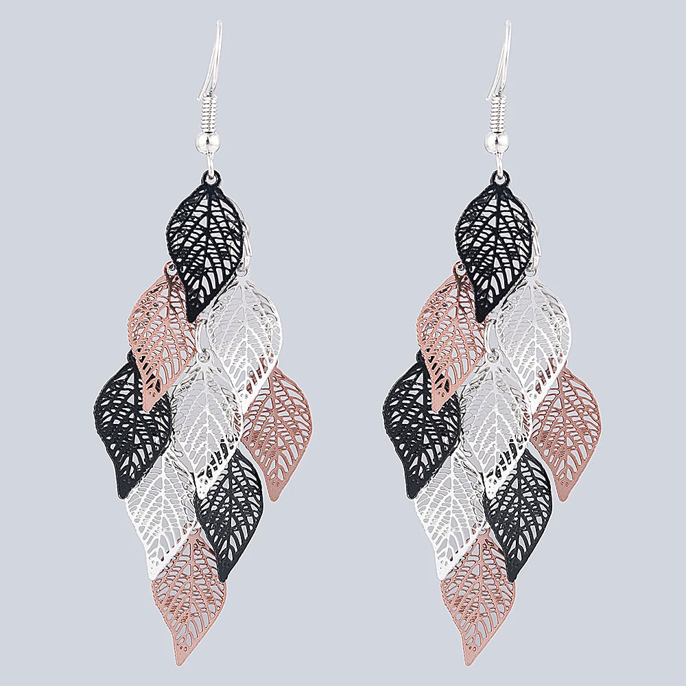 Ethnic Style Drop Earrings Small Nine Leaf Accessories Leaves Earring Bohemian Jewelry Dangle Earrings Exaggerated Women Gift