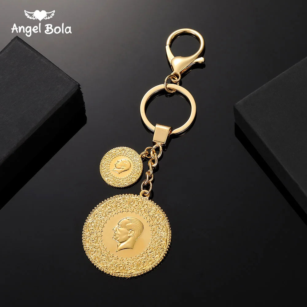 Length19CM/21CM Turkey Coin Bracelet for Women Gold Color Turks Simgesi Osmanli Turasi Muslim Islam Bangle Arab Allah Jewelry