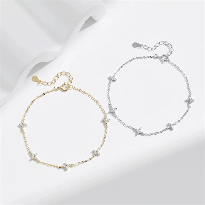 2026 New Crystal Flower Stainless Steel Bracelet Women Fashion Personality Korean Bracelet Jewelry Accessories Anniversary Gift