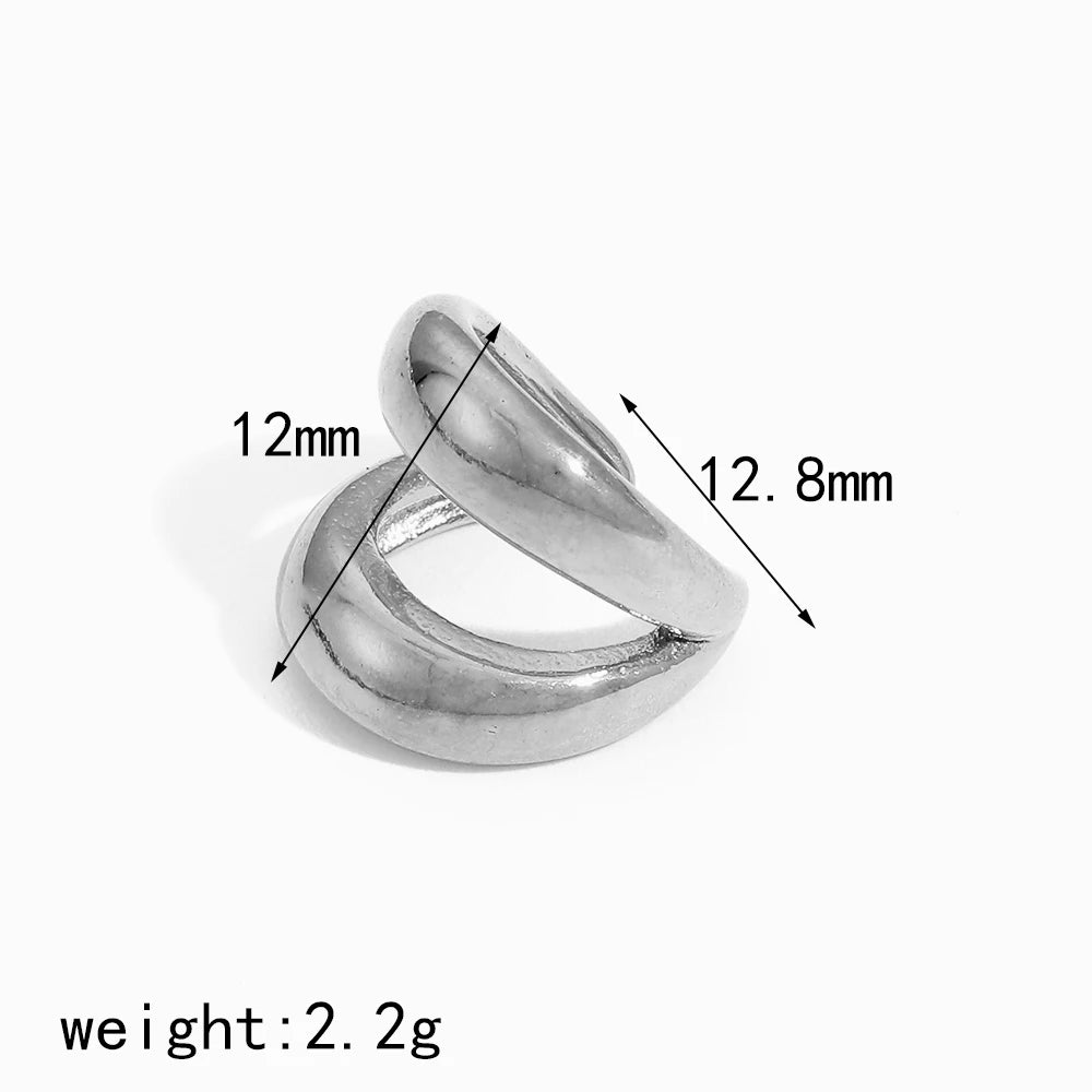 Hot Selling 18K Gold Color Stainless Steel Multilayer Ear Clip Waterproof Metal Unique Fashion Trendy Women Gift