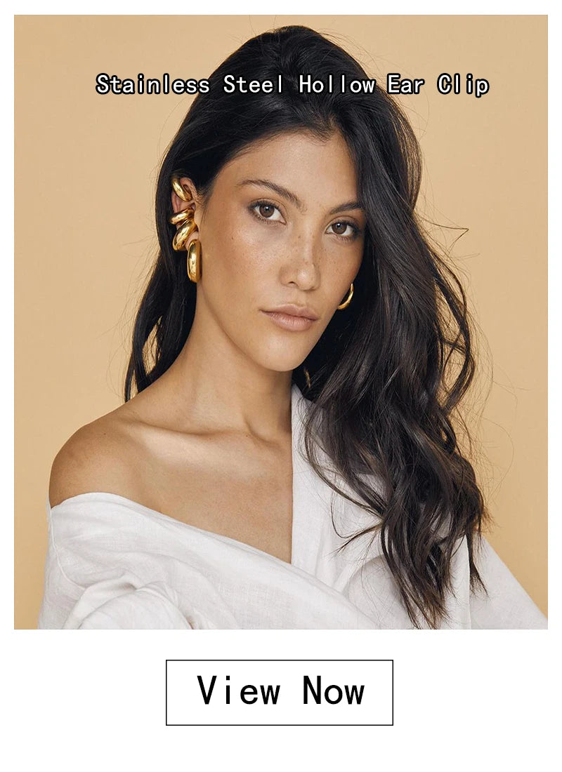 Hot Selling 18K Gold Color Stainless Steel Multilayer Ear Clip Waterproof Metal Unique Fashion Trendy Women Gift