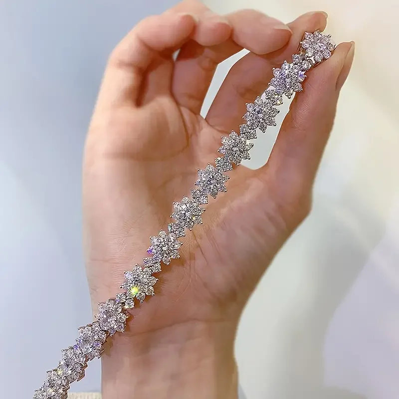 S925 Moissanite Bracelet, Fashion Party Engagement Wedding Anniversary Gift Wedding Anniversary Certificate, Mother's Day Gift