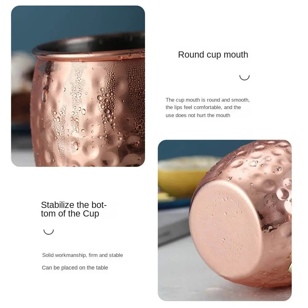 500ml Pure Copper Cup Handcrafted Thickened Mug Cup Moscow Mule Smooth Finish Drum Cup Mules Cocktails Coffee Beer