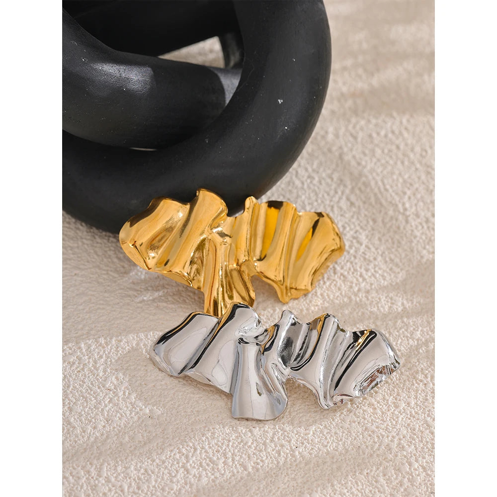 Yhpup Abstract Geometry Fashion Metal 18k Gold PVD Plated Brooch Pin Clothes Accessories Waterproof 2024 Charm Unisex Jewelry