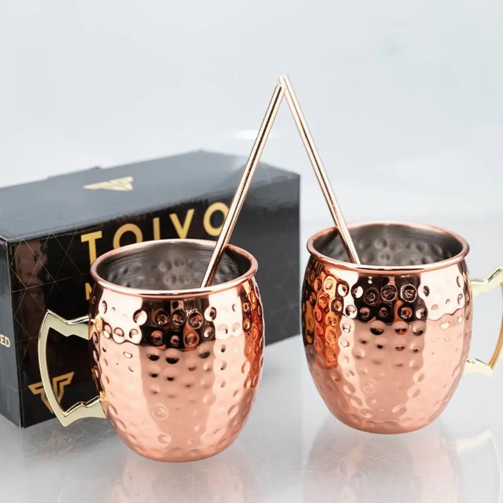 500ml Pure Copper Cup Handcrafted Thickened Mug Cup Moscow Mule Smooth Finish Drum Cup Mules Cocktails Coffee Beer