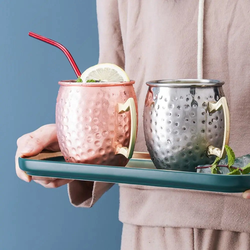 500ml Pure Copper Cup Handcrafted Thickened Mug Cup Moscow Mule Smooth Finish Drum Cup Mules Cocktails Coffee Beer