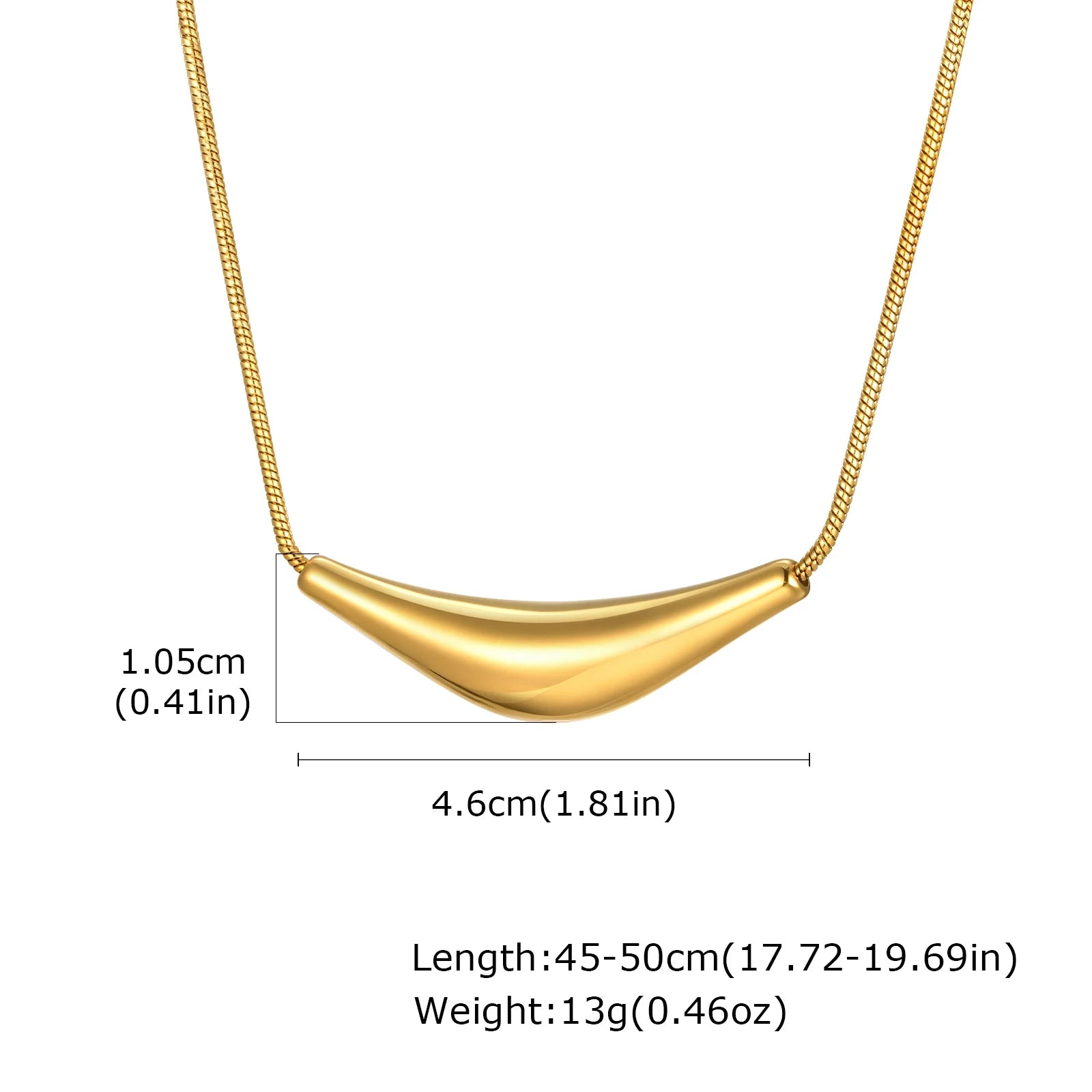 Vnox Irregular Geometric Pendant Necklaces Stainless Steel Jewelry For Women Smooth Liquid Shape Girl Necklaces Daily Waterfall