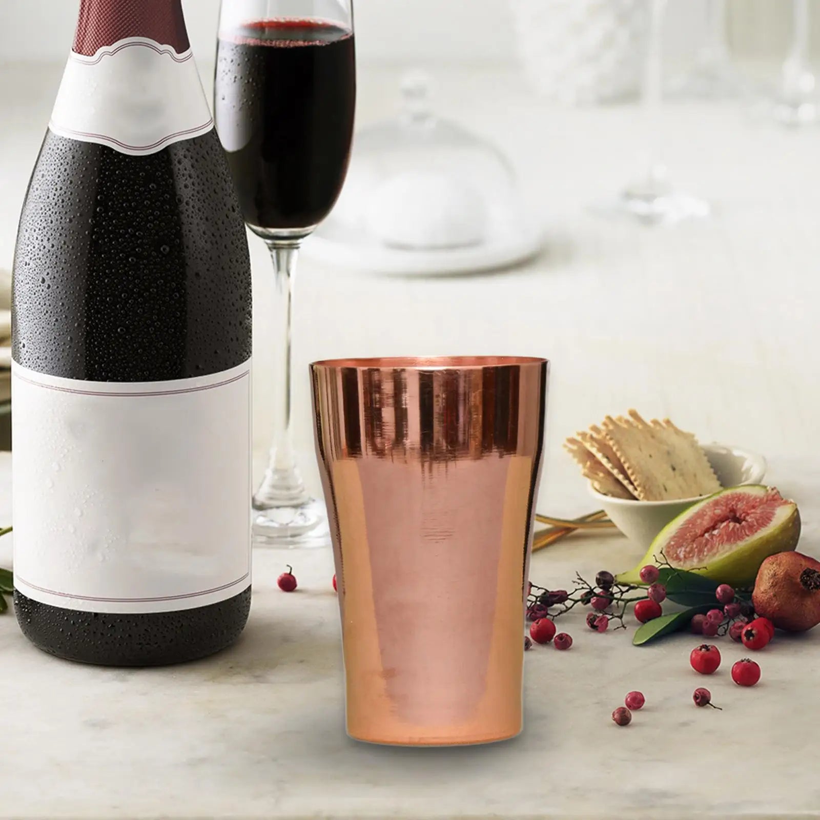 Pure Copper Cup 400ml Artisan Crafted Copper Mug Premium Drink Cup Luxury Coffee Mug for Kitchen Decor