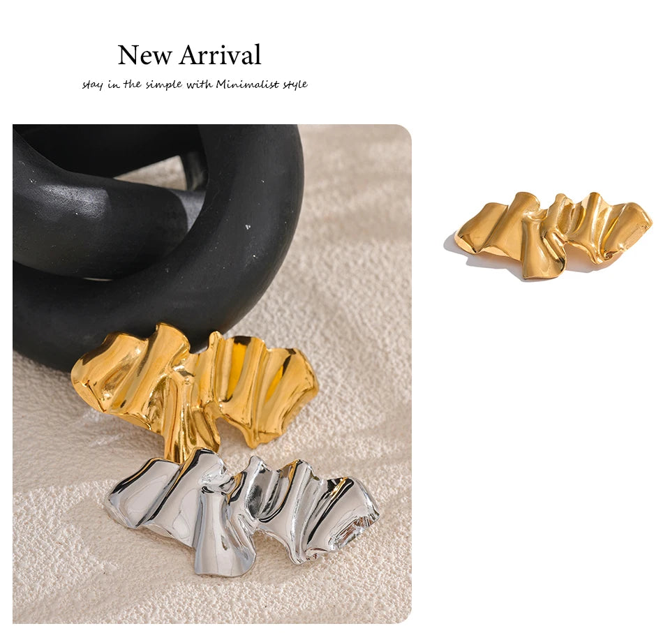 Yhpup Abstract Geometry Fashion Metal 18k Gold PVD Plated Brooch Pin Clothes Accessories Waterproof 2024 Charm Unisex Jewelry