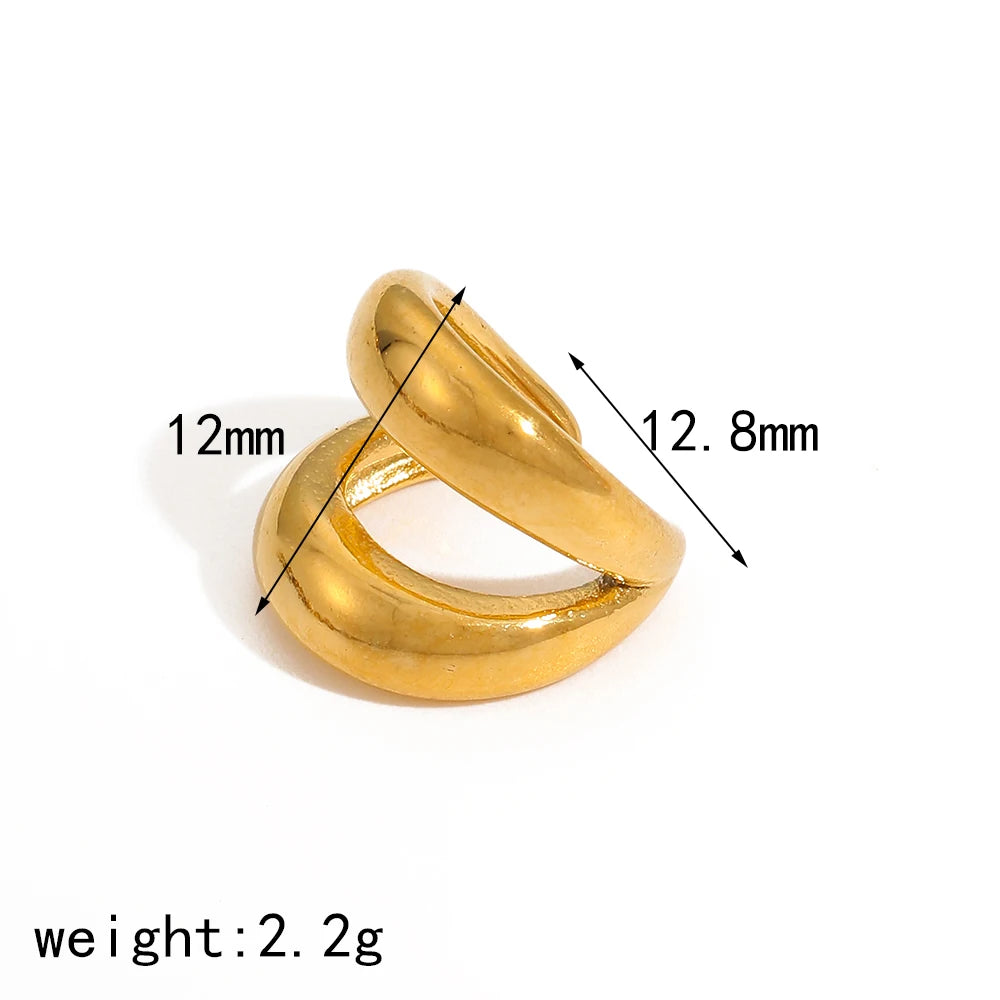 Hot Selling 18K Gold Color Stainless Steel Multilayer Ear Clip Waterproof Metal Unique Fashion Trendy Women Gift