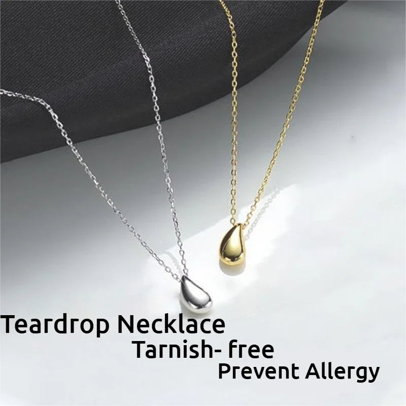 Gold/Silver Plated Pear Pendant Necklace for Women | Tear Pendant Necklaces Drop Pedant Necklace for Women Birthday Gift