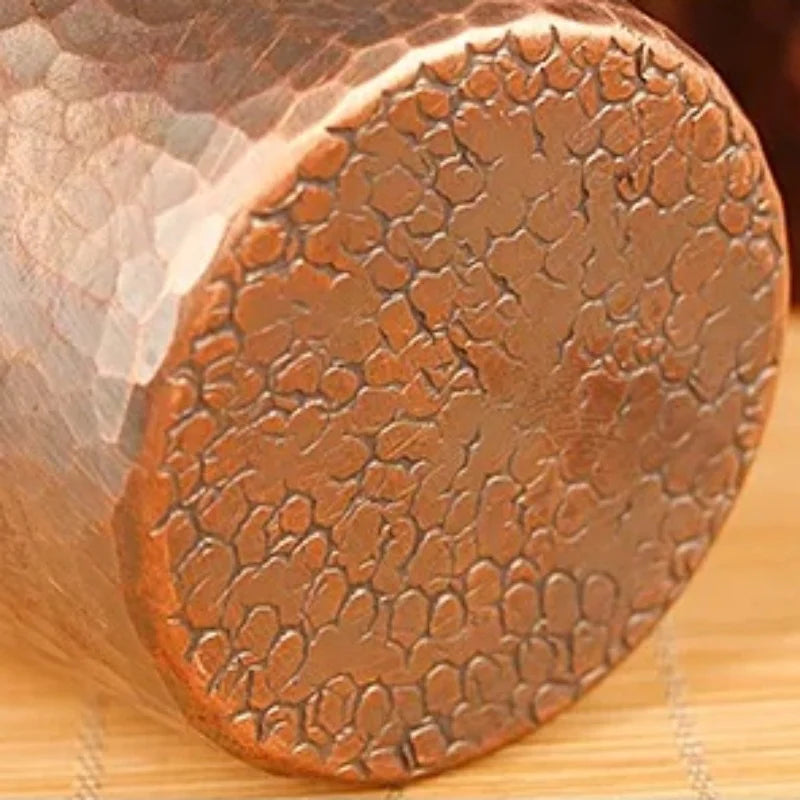 Vintage Pure Copper Cup,With lid Weave Handle Thickened Breakfast Cup,Handcrafted Tea Tumbler Drinkware Tableware Coffee Mug
