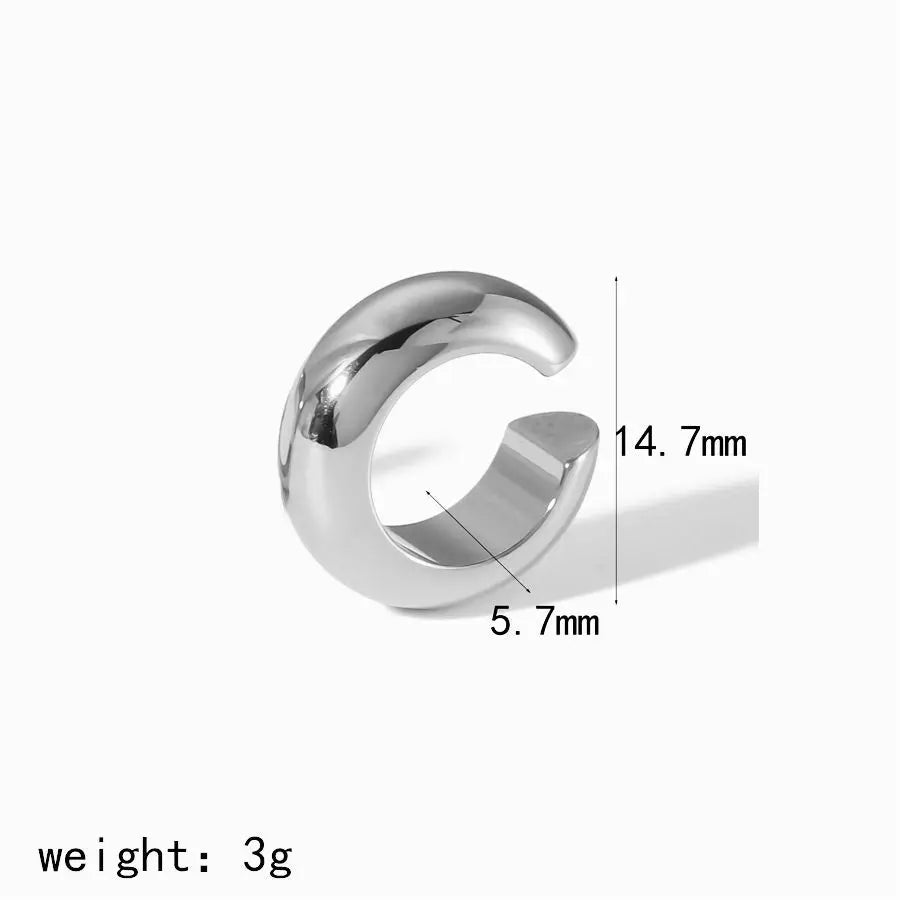 Hot Selling 18K Gold Color Stainless Steel Multilayer Ear Clip Waterproof Metal Unique Fashion Trendy Women Gift