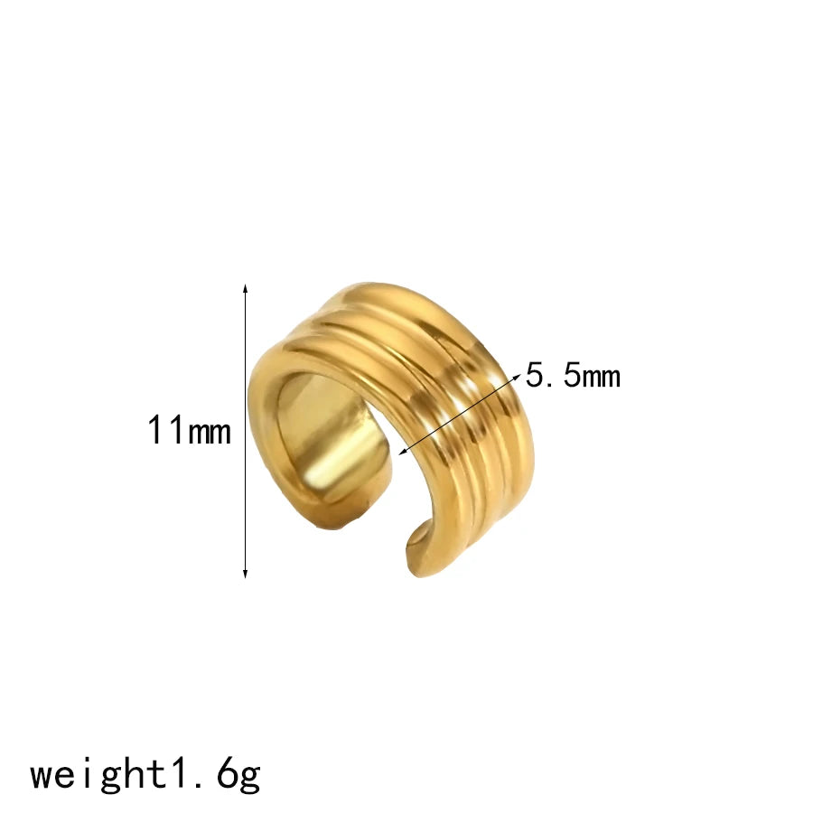 Hot Selling 18K Gold Color Stainless Steel Multilayer Ear Clip Waterproof Metal Unique Fashion Trendy Women Gift