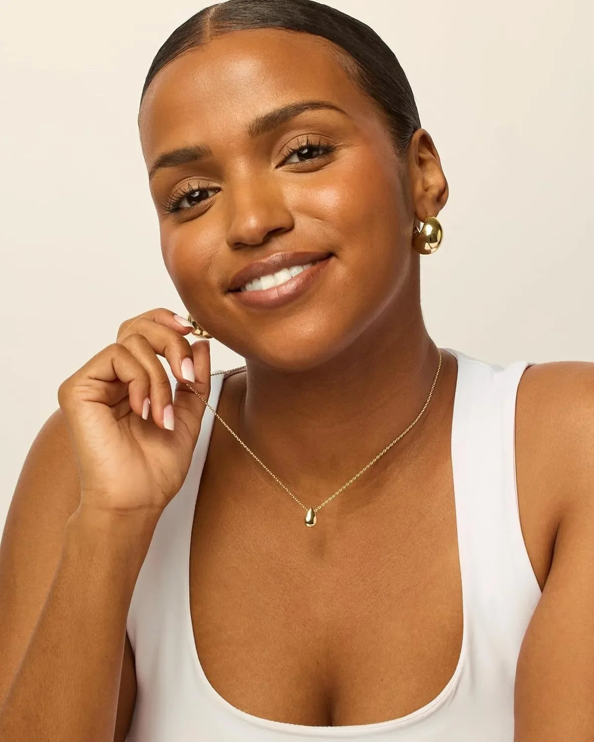 Gold/Silver Plated Pear Pendant Necklace for Women | Tear Pendant Necklaces Drop Pedant Necklace for Women Birthday Gift