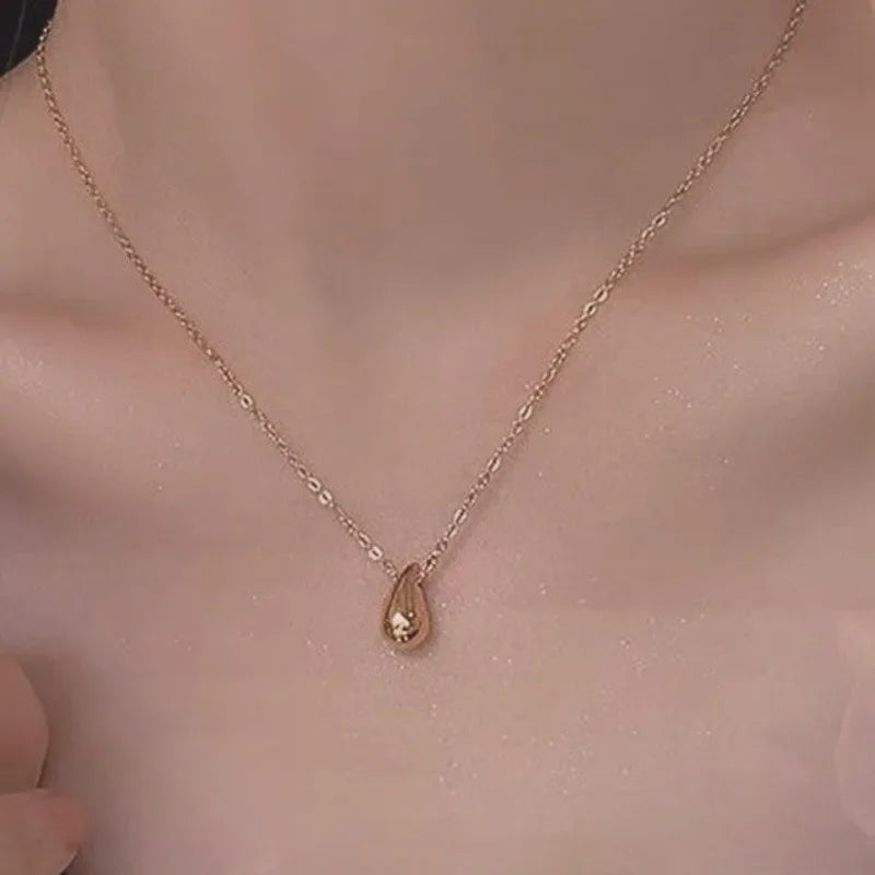 Gold/Silver Plated Pear Pendant Necklace for Women | Tear Pendant Necklaces Drop Pedant Necklace for Women Birthday Gift