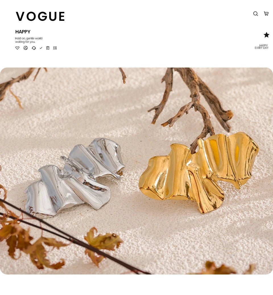 Yhpup Abstract Geometry Fashion Metal 18k Gold PVD Plated Brooch Pin Clothes Accessories Waterproof 2024 Charm Unisex Jewelry