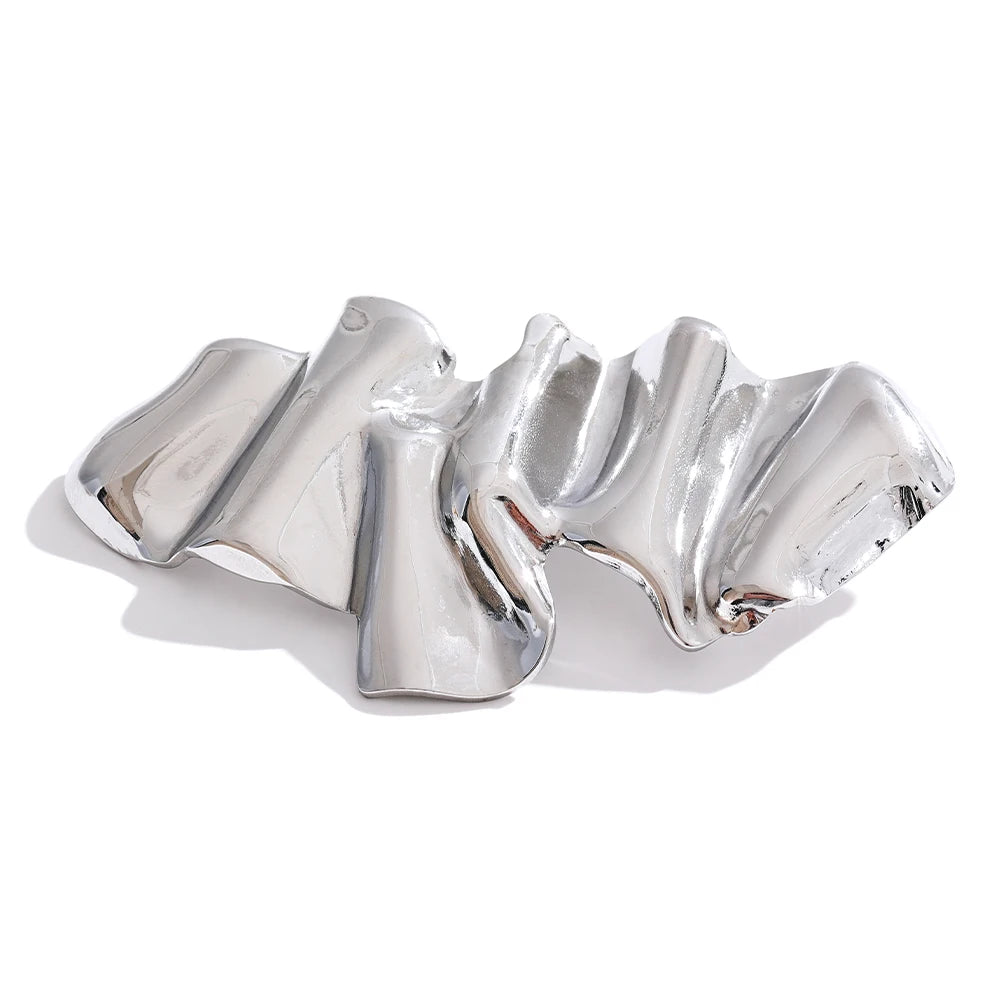 Yhpup Abstract Geometry Fashion Metal 18k Gold PVD Plated Brooch Pin Clothes Accessories Waterproof 2024 Charm Unisex Jewelry