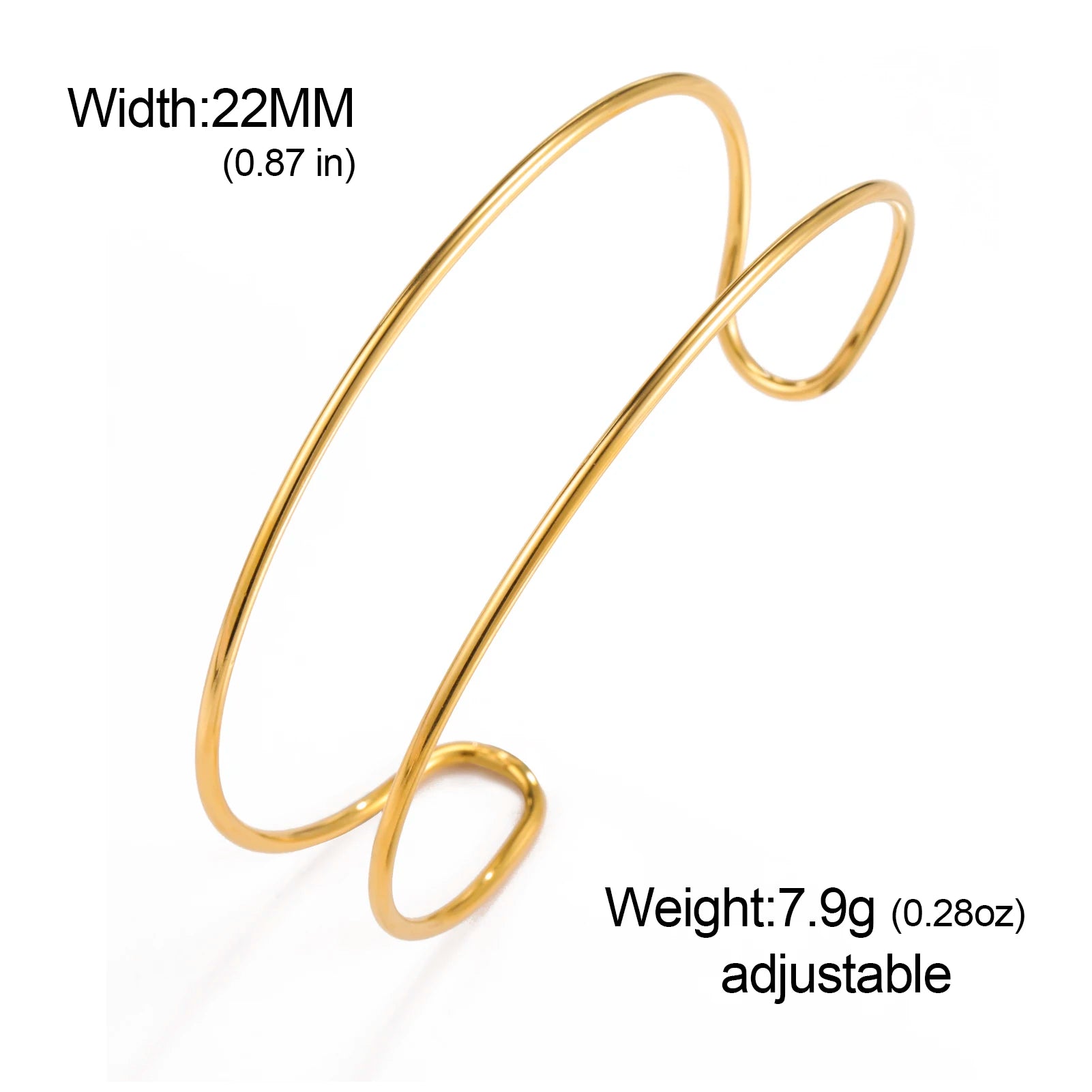 Skyrim Double Layer Cuff Bracelet Women Stainless Steel Gold Color Open Bangle Fashion Minimalist Geometric Jewelry Gift