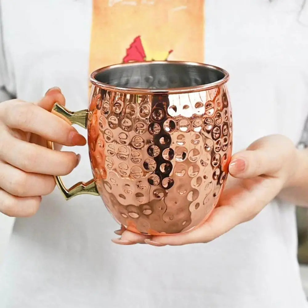 500ml Pure Copper Cup Handcrafted Thickened Mug Cup Moscow Mule Smooth Finish Drum Cup Mules Cocktails Coffee Beer