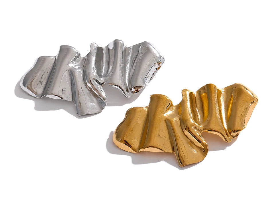 Yhpup Abstract Geometry Fashion Metal 18k Gold PVD Plated Brooch Pin Clothes Accessories Waterproof 2024 Charm Unisex Jewelry